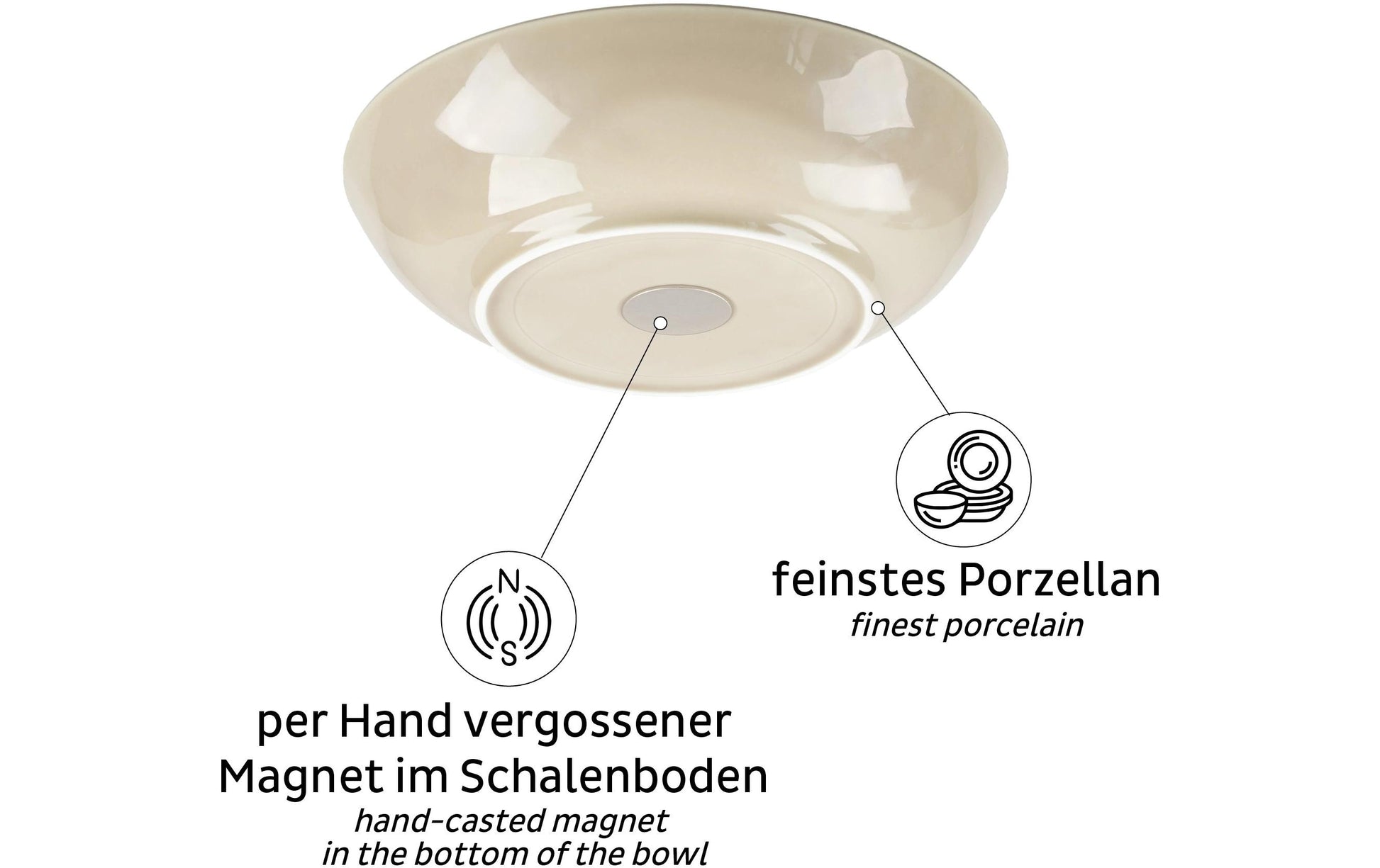 Silwy S0FB-1325-2-E Salatschüssel – 0,60 l, Porzellan, Elfenbein, 2 Stück