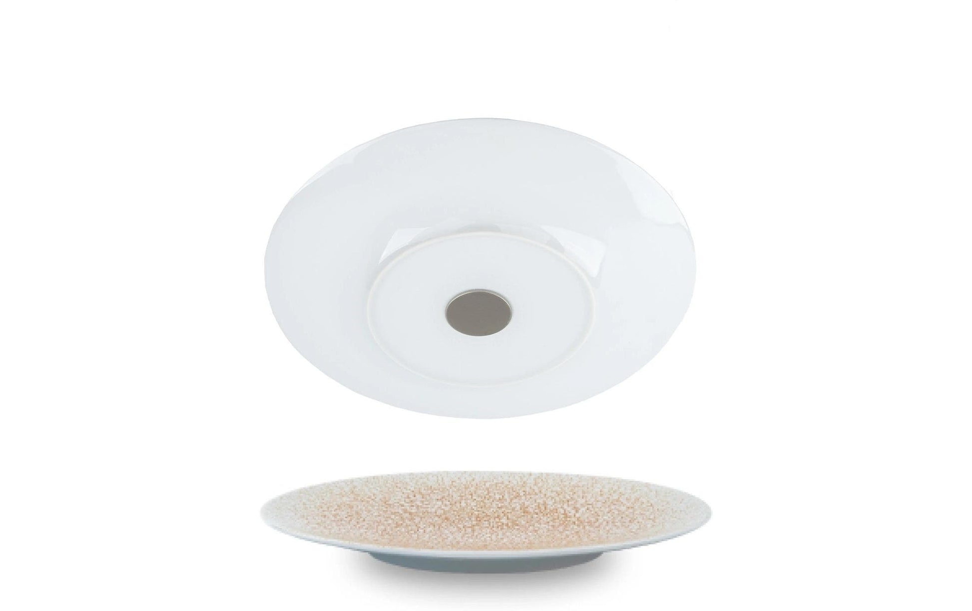 Silwy S0DT-1319-2-A Frühstücksteller – Porzellan, braun, weiss, magnetisch, stapelbar, 2 Stück