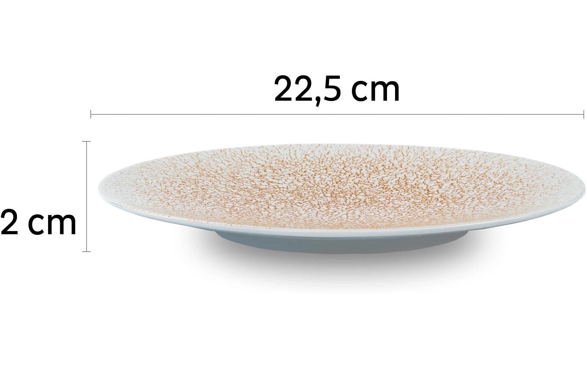 Silwy S0DT-1319-2-A Frühstücksteller – Porzellan, braun, weiss, magnetisch, stapelbar, 2 Stück