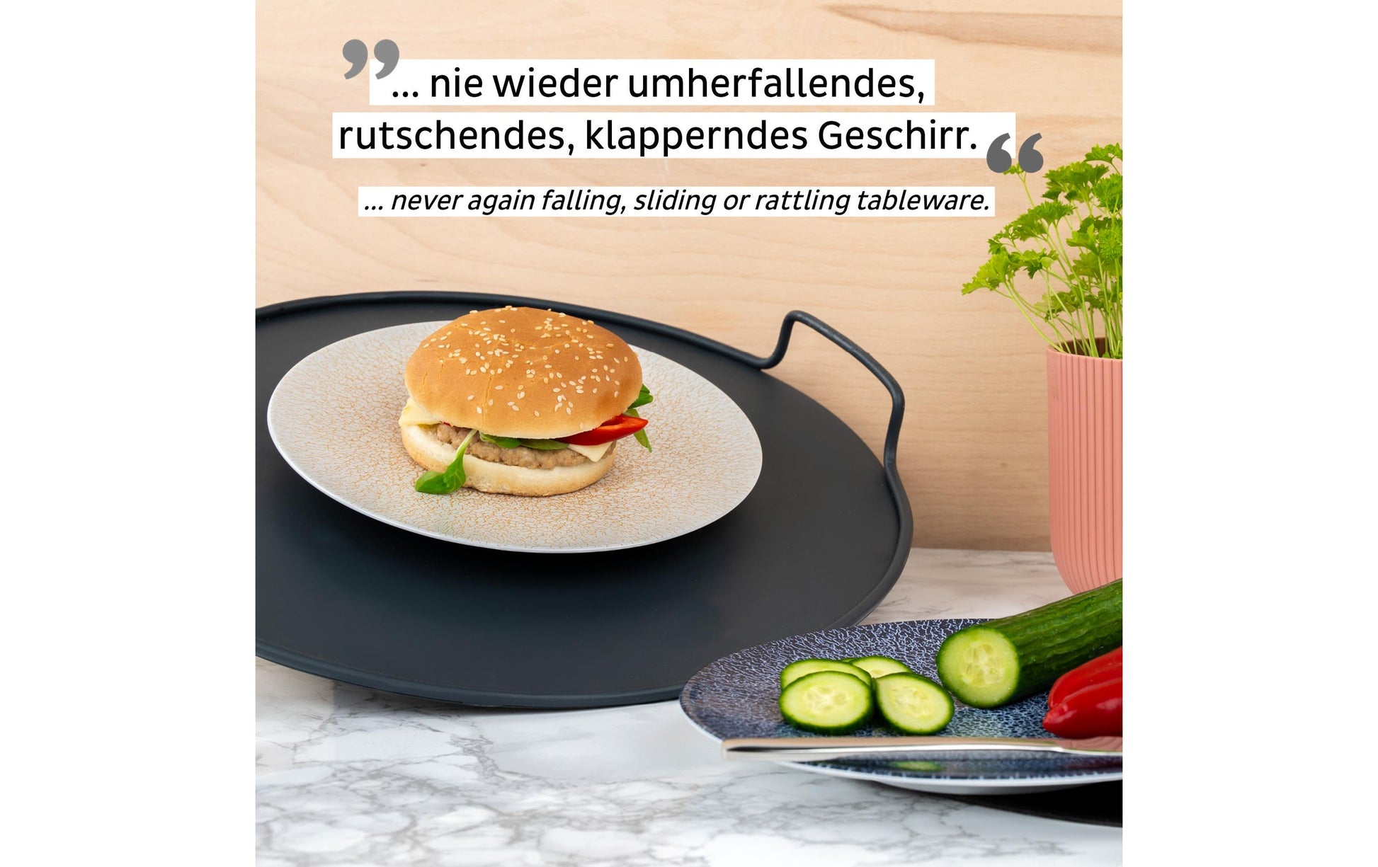 Silwy S0DT-1319-2-A Frühstücksteller – Porzellan, braun, weiss, magnetisch, stapelbar, 2 Stück