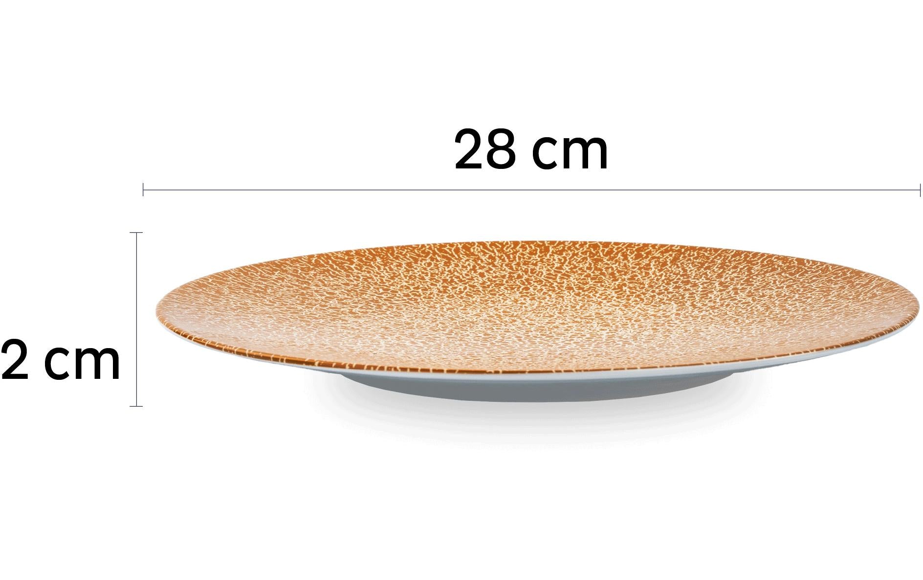 Silwy S0ST-1321-2-A Essteller – Porzellan, Apricot, stapelbar, 2 Stück