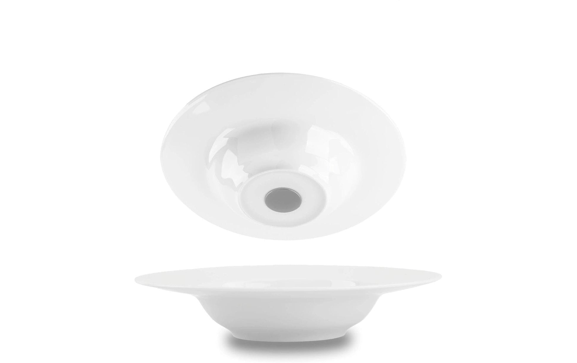 Silwy S0GT-1313-2 Suppenteller – 0,32 l, Porzellan, Weiss, stapelbar, mit Magnet, 2 Stück