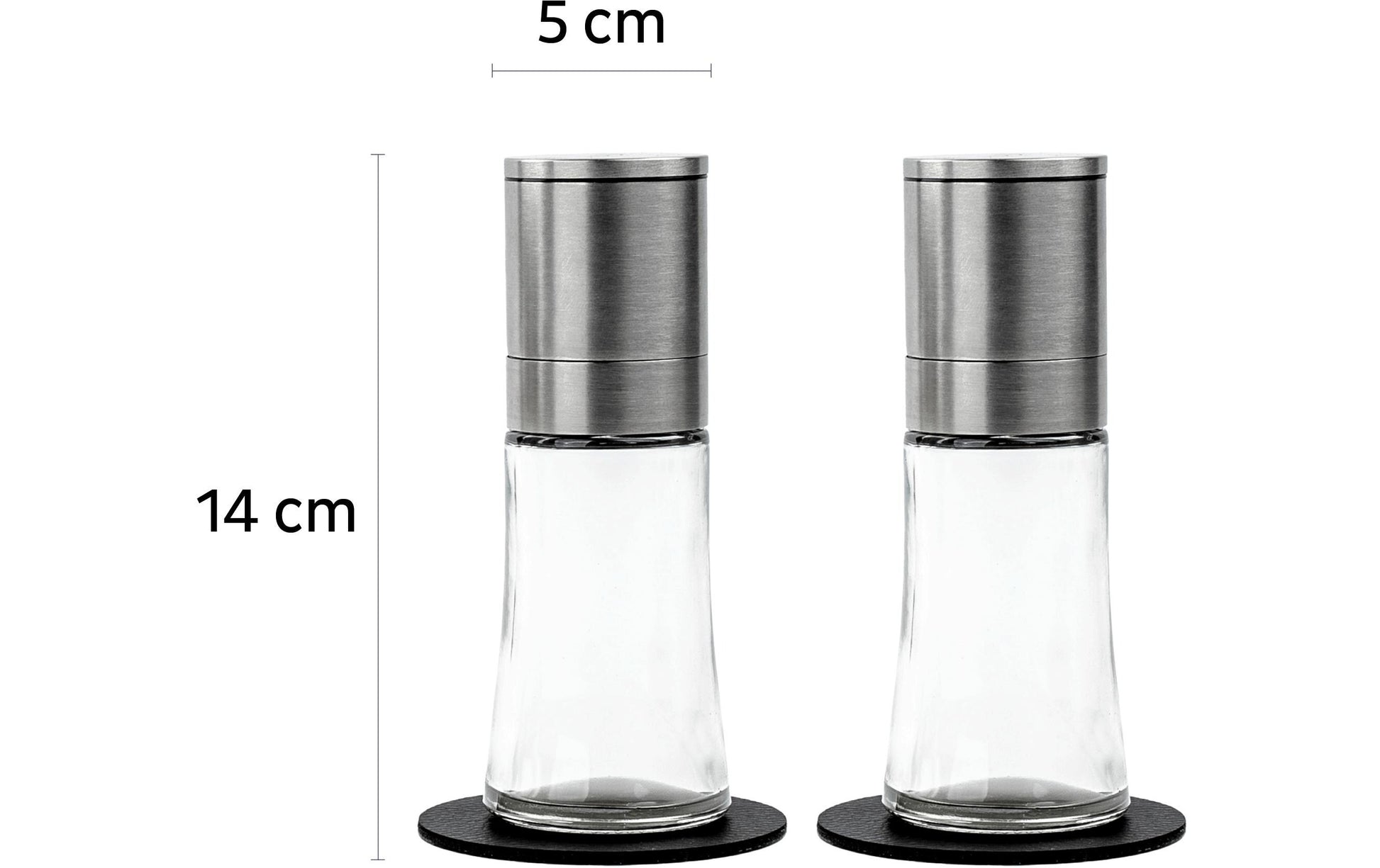 Silwy Streudose 100 ml, Ø 4 × 13,5 cm, Glas/Kunststoff/Edelstahl, Silber/Transparent, 2er-Set
