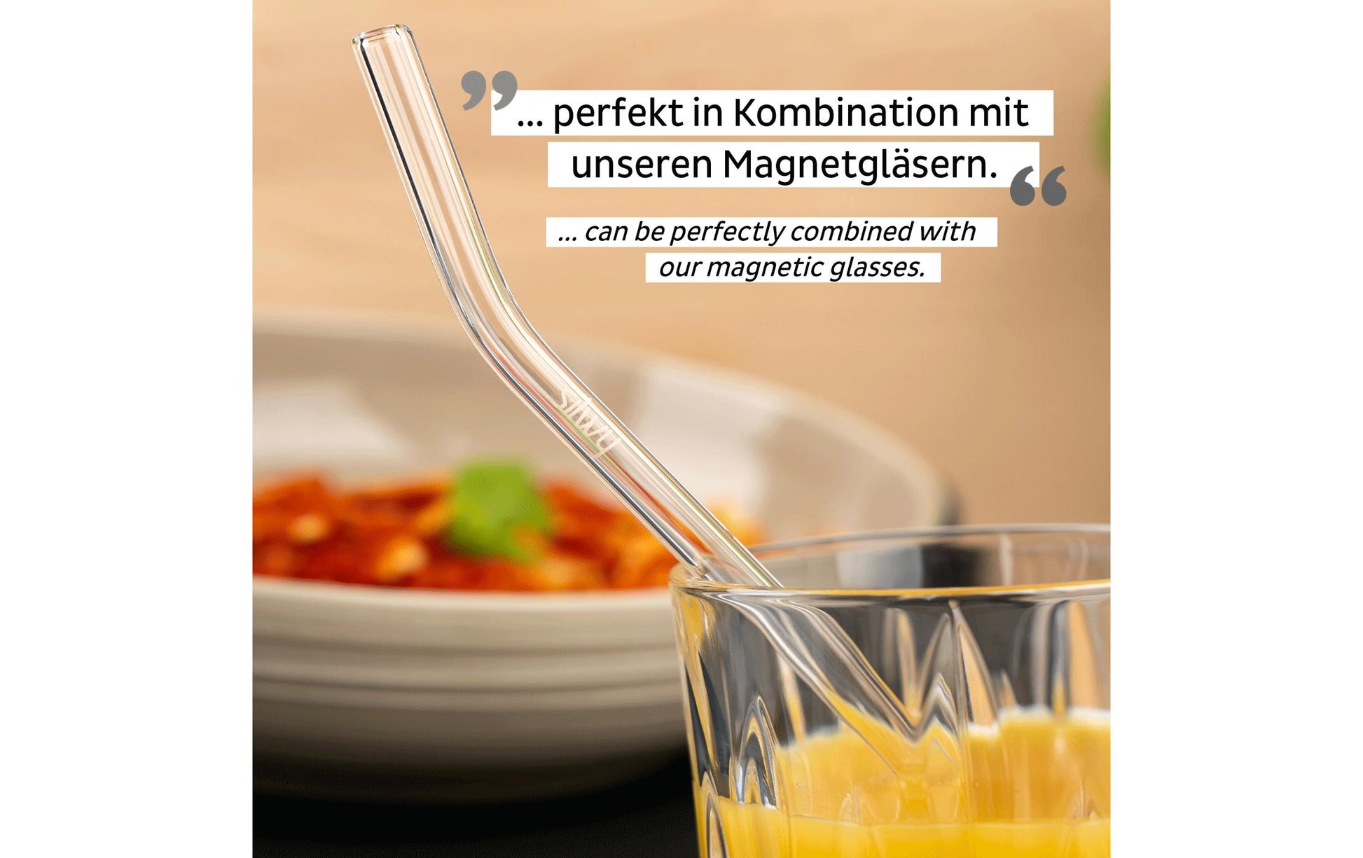 Silwy Trinkhalme – Glas, Ø 0,8 cm, 20 cm, 4 Stk., inkl. Bürste
