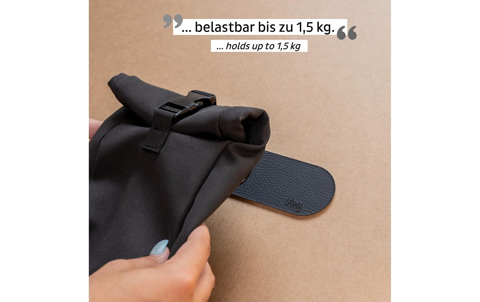 Silwy Magnet-Tasche – magnetisch, bis 1,5 kg – 135 × 270 × 55 mm – schwarz, Kunststoff – MT-S-25-B – 1 Stk.
