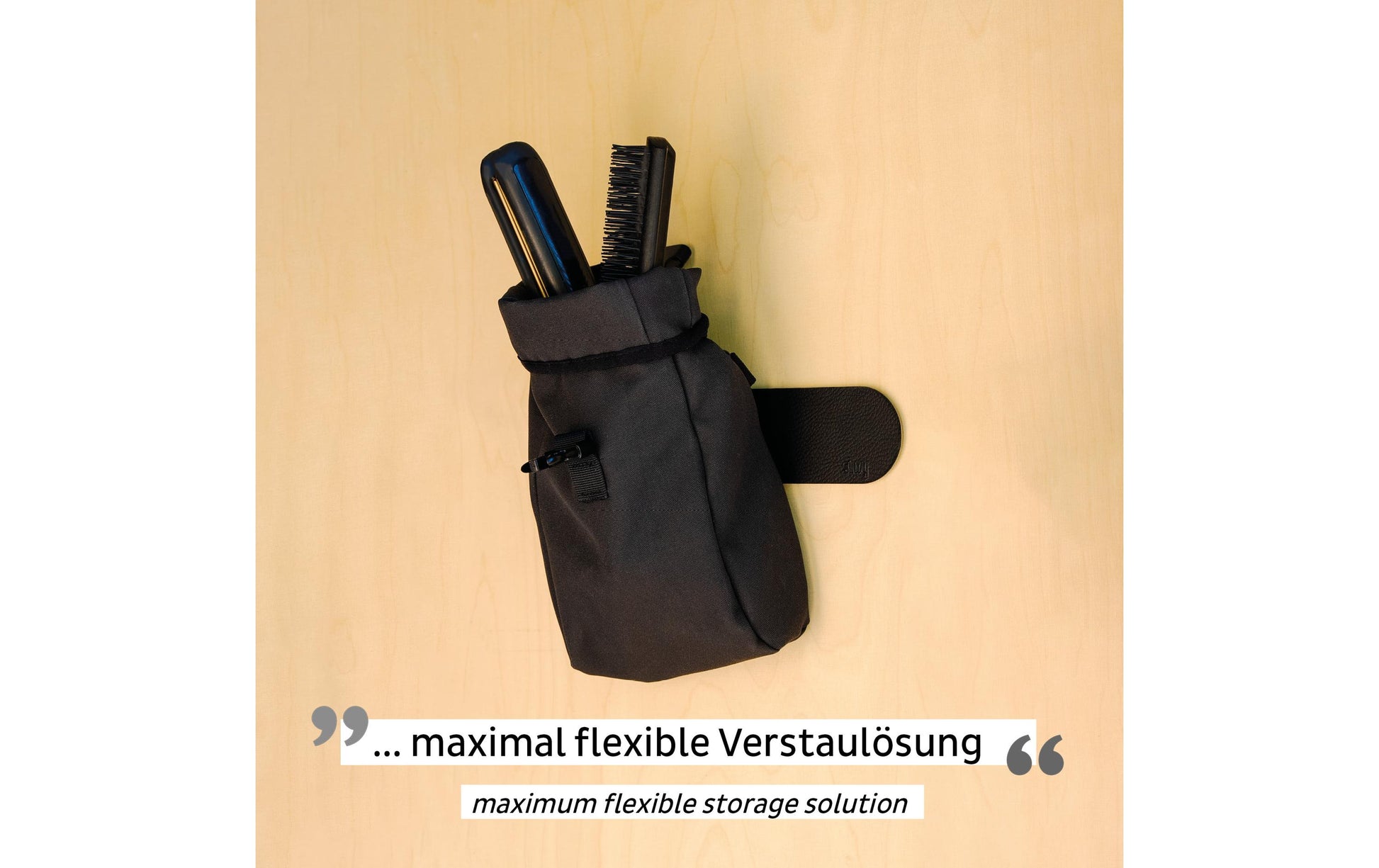 Silwy Magnet-Tasche – magnetisch, bis 1,5 kg – 135 × 270 × 55 mm – schwarz, Kunststoff – MT-S-25-B – 1 Stk.