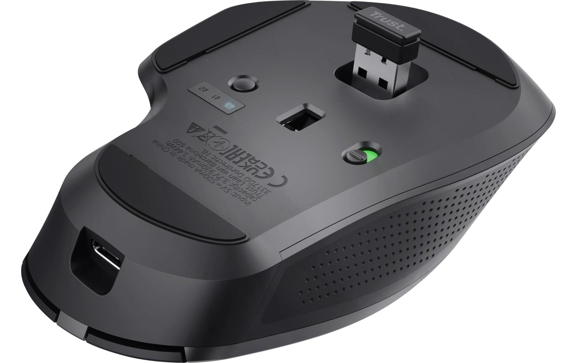 Trust Ozaa+ Multiconnect – Maus – Kabellos (Bluetooth/2,4 GHz), 3200 DPI, Rechts, Schwarz