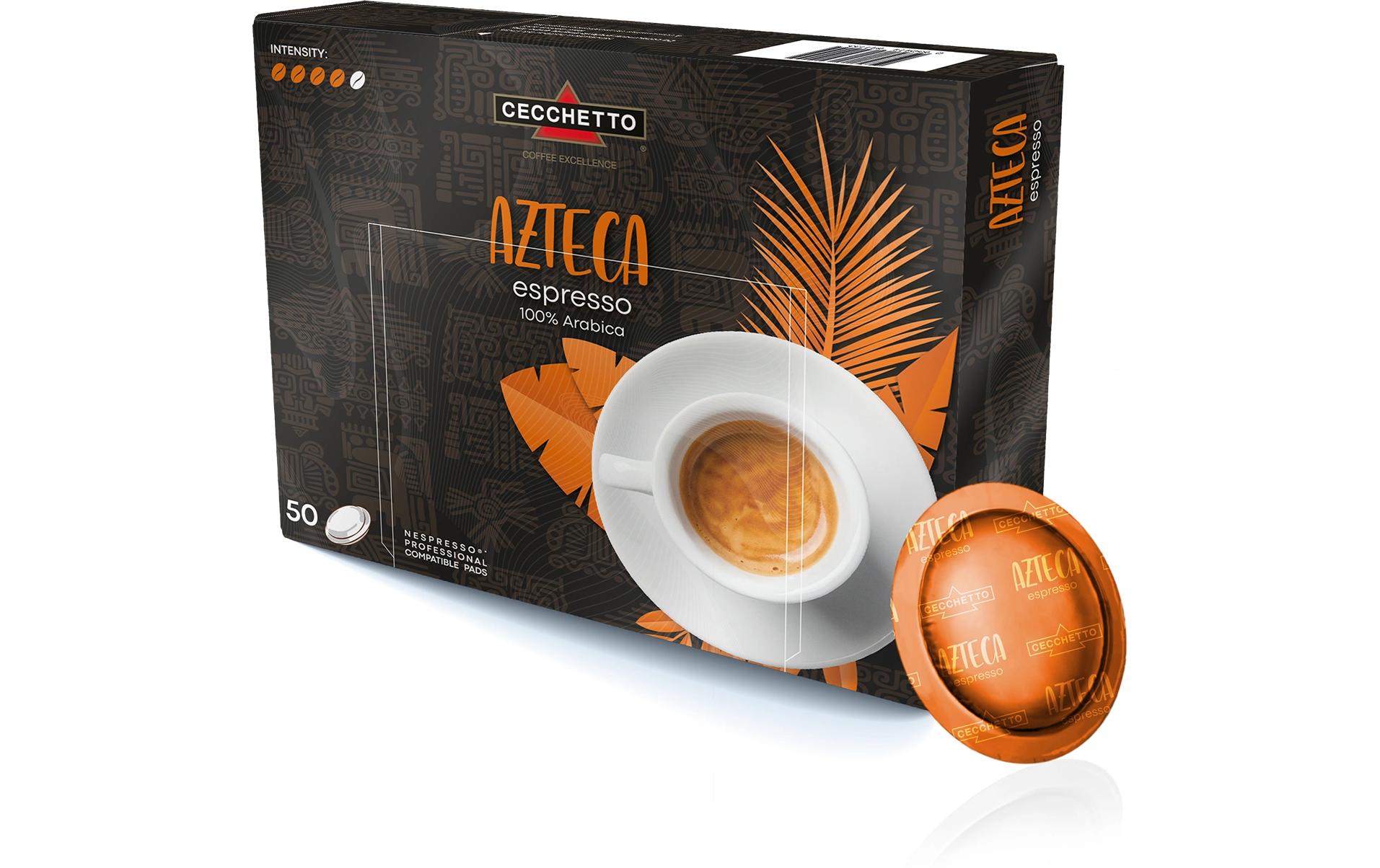 CECCHETTO Azteca Espresso 100% Arabica – Kaffeepads für Nespresso – Intensität 4, 50 Pads