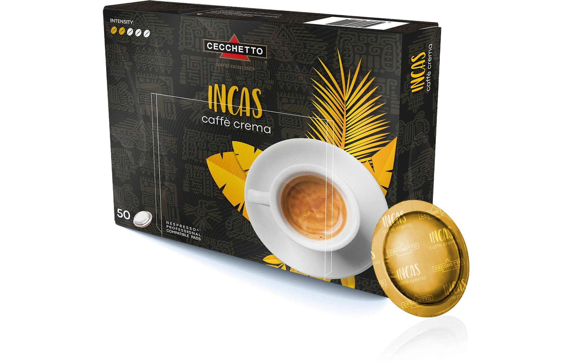 CECCHETTO Incas Caffè Crema – Kaffeepads – Intensität 2, 50 Pads