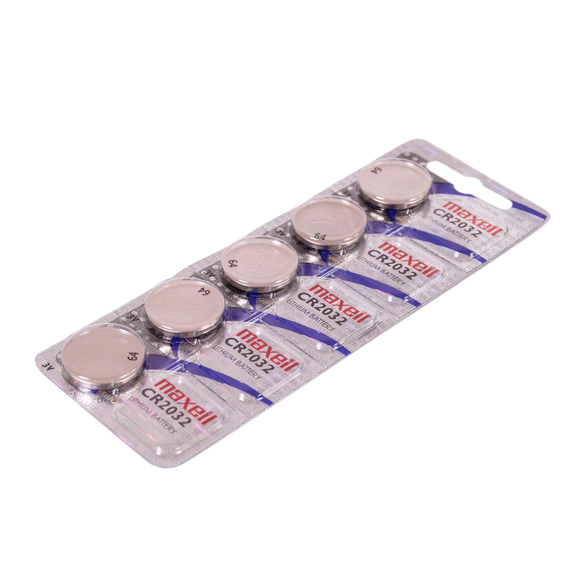 Maxell Knopfzellen CR2032, Lithium-Mangandioxid, 3 V – 5 Stk.