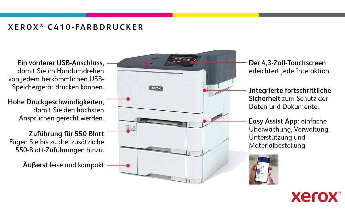 Xerox C410 – A4, 40 Seiten/Min, 1200 × 1200 dpi, USB