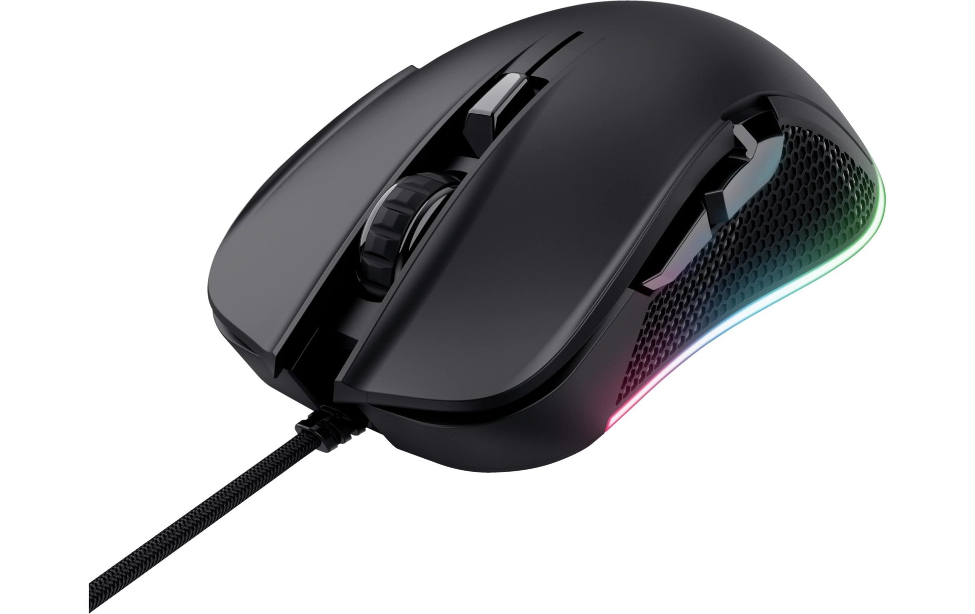 Trust GXT 922 Ybar – Gaming-Maus – Kabelgebunden (USB-A), 7200 DPI, RGB-Beleuchtung, rechts, Schwarz