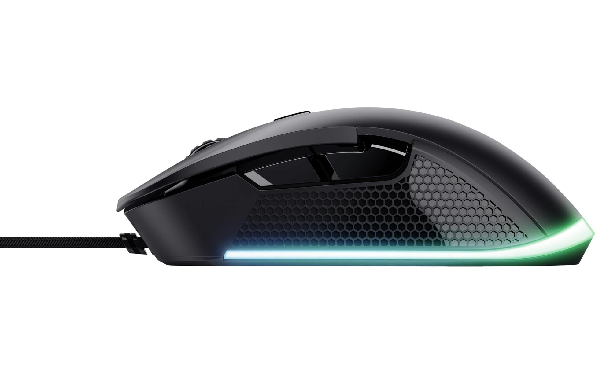 Trust GXT 922 Ybar – Gaming-Maus – Kabelgebunden (USB-A), 7200 DPI, RGB-Beleuchtung, rechts, Schwarz