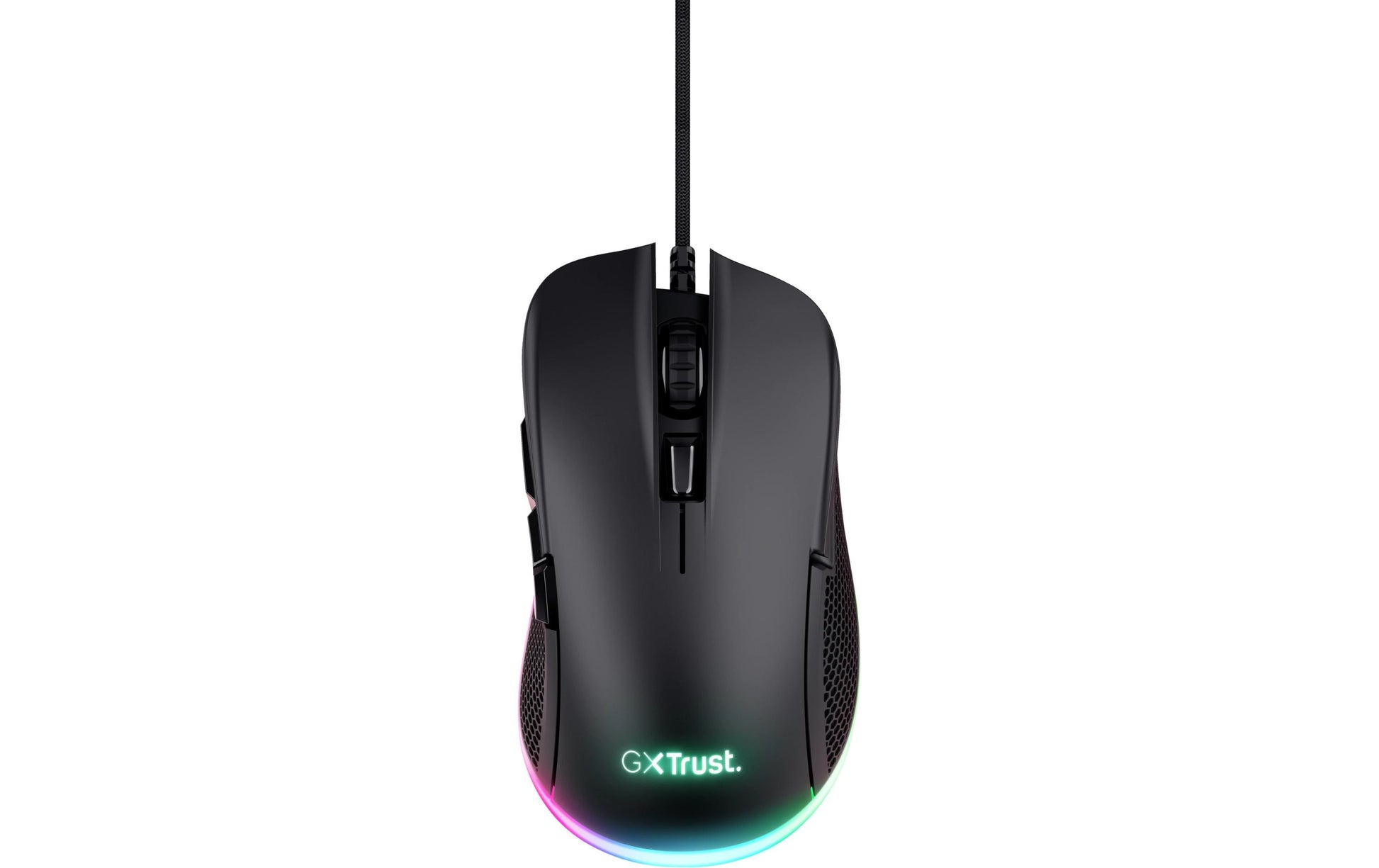 Trust GXT 922 Ybar – Gaming-Maus – Kabelgebunden (USB-A), 7200 DPI, RGB-Beleuchtung, rechts, Schwarz