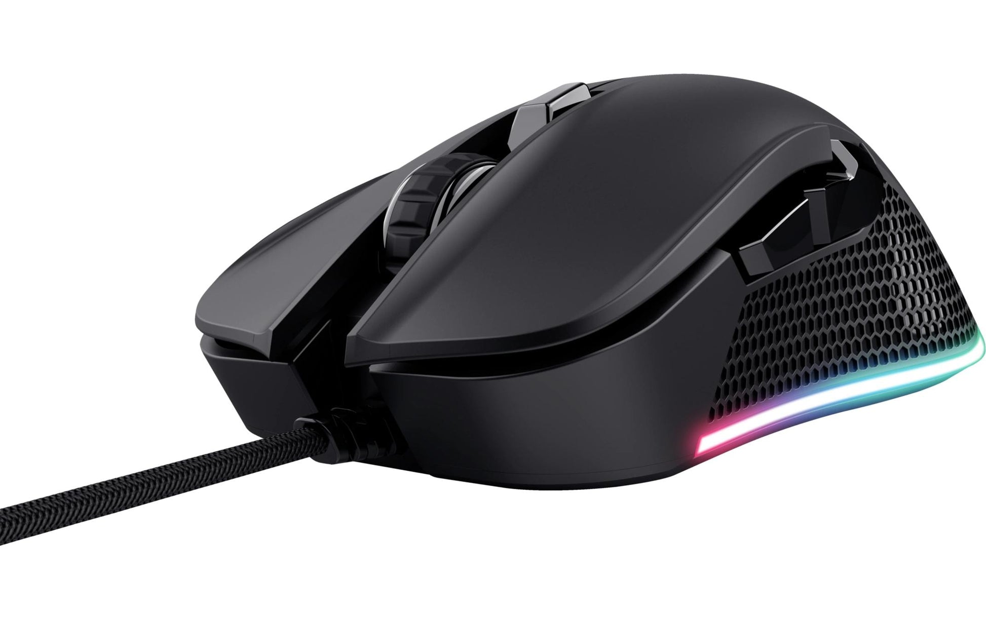 Trust GXT 922 Ybar – Gaming-Maus – Kabelgebunden (USB-A), 7200 DPI, RGB-Beleuchtung, rechts, Schwarz