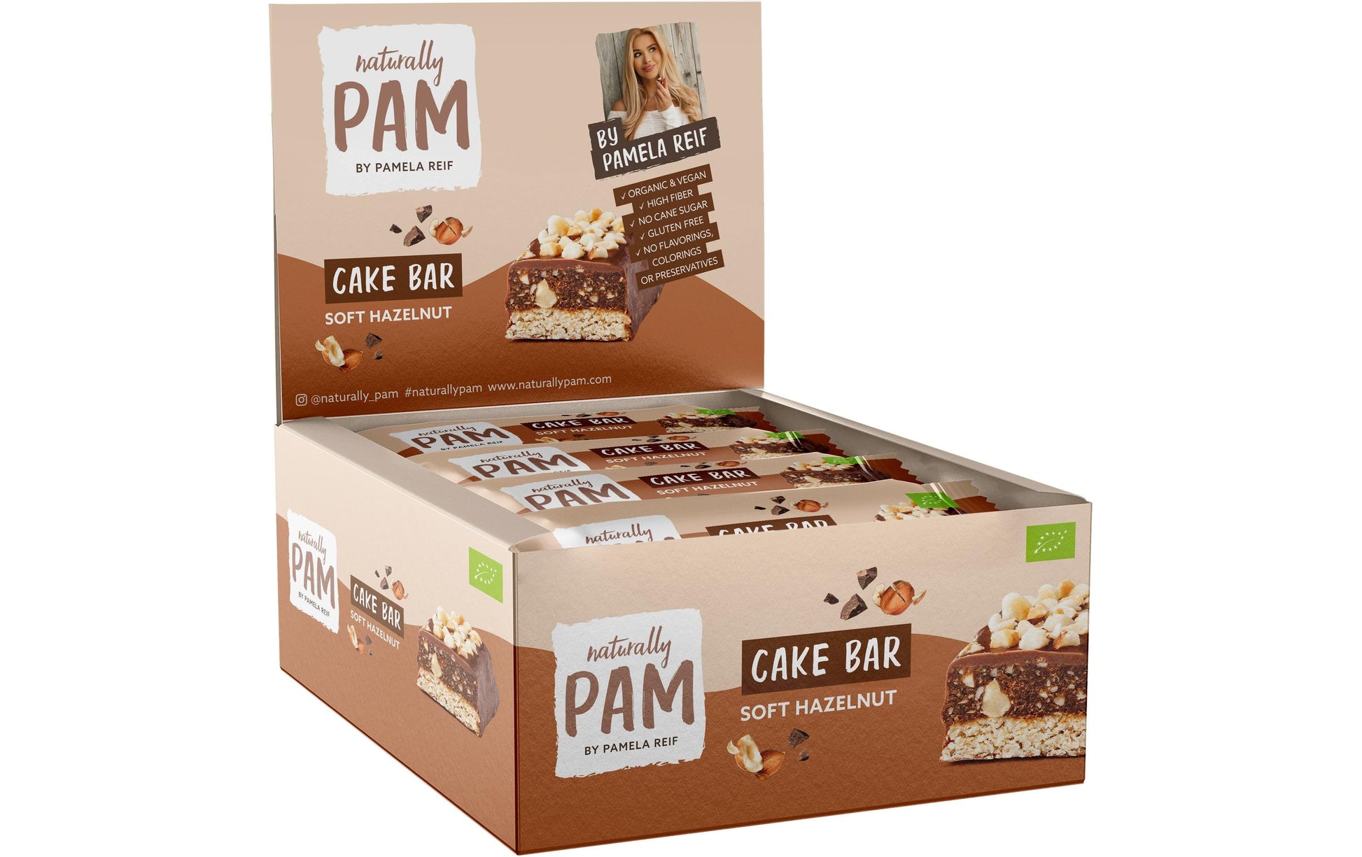 Naturally Pam Hafer-Riegel – Haselnuss, bio, vegan – 12 × 44 g