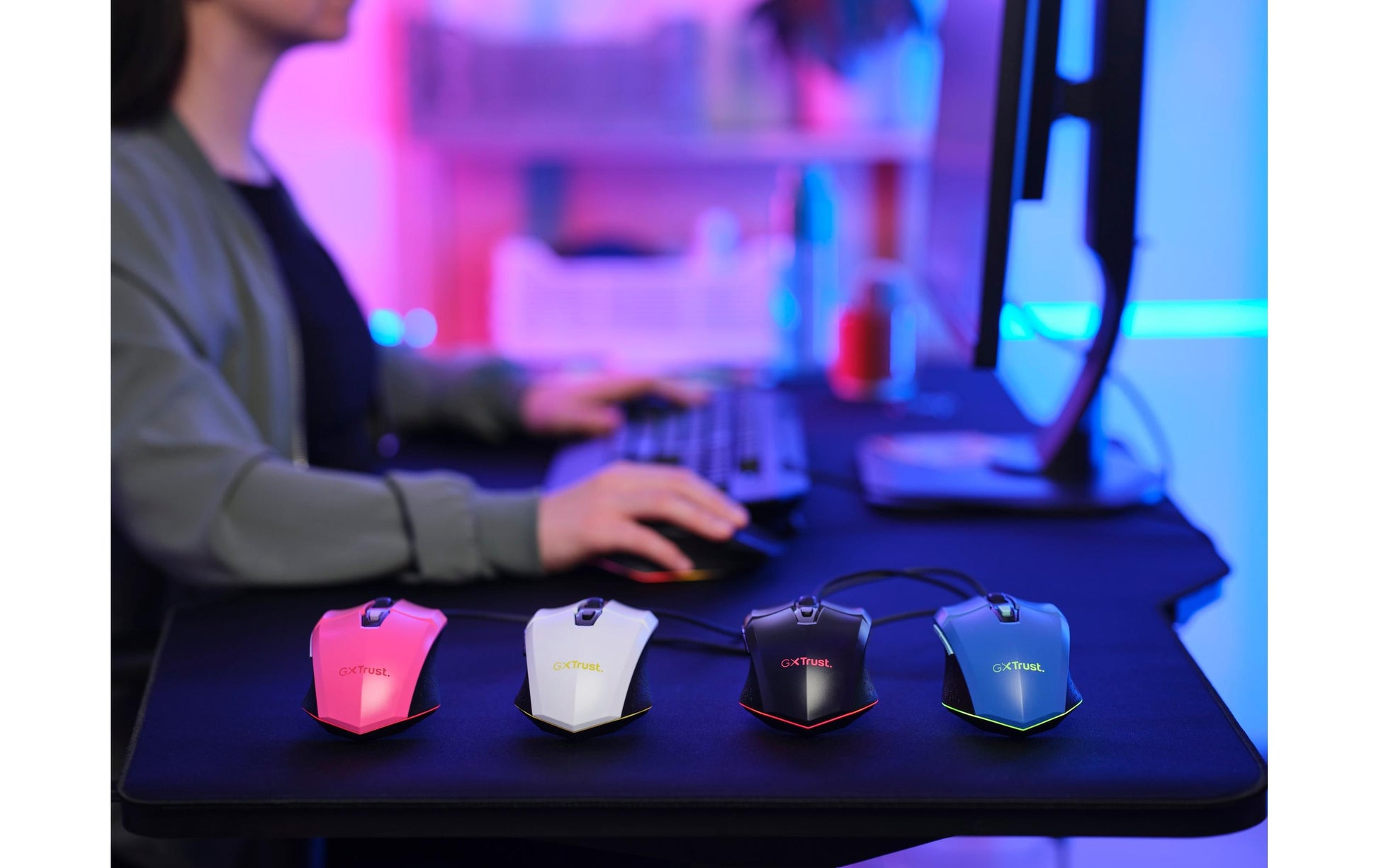 Trust GXT109 Felox – Gaming-Maus – Kabelgebunden (USB-A), 6400 DPI, RGB-Beleuchtung, beidhändig, Blau