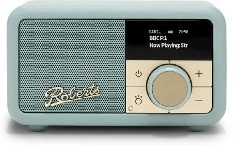 Roberts Radio Revival Petite 2 – DAB-/Internetradio – Portabel – DAB+, FM, Bluetooth, Akkubetrieb – Blaugrau