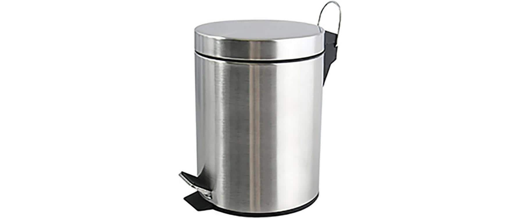 MSV Treteimer 100156 – 12 l – Edelstahl, rund