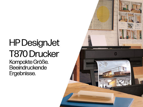 HP DesignJet T870 – Grossformatdrucker, 24", Farbe, LAN/WLAN/USB, mit Stand, 2400 × 1200 dpi
