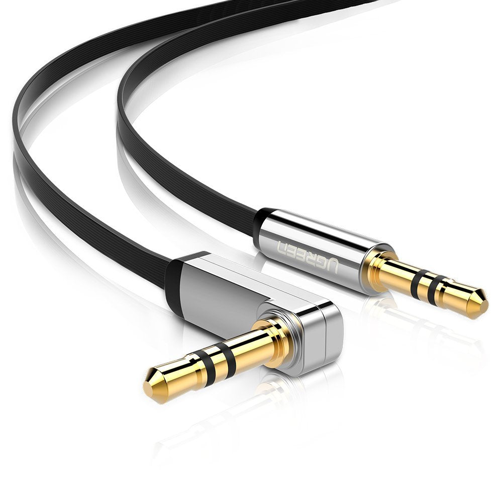 Ugreen 3,5 mm Klinkenkabel – Stecker–90° Stecker – 1 m, vergoldete Stecker