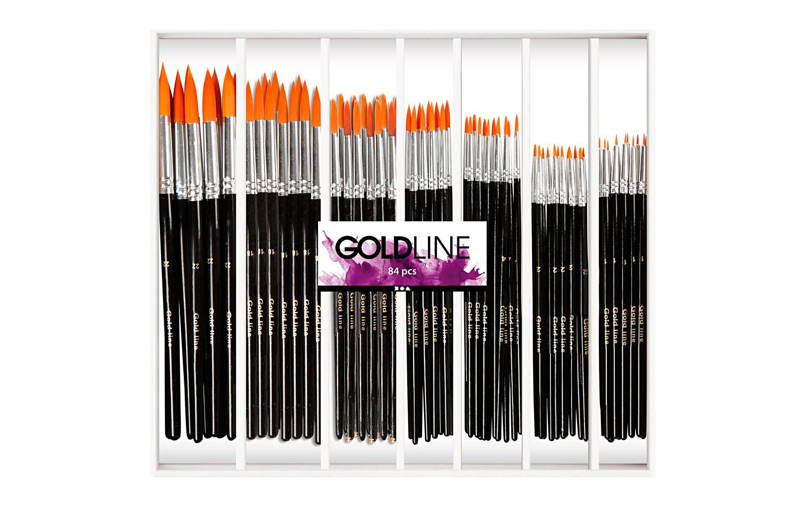 Creativ Company Pinsel-Set – Rundpinsel, Nylon, sortiert, 84er-Set