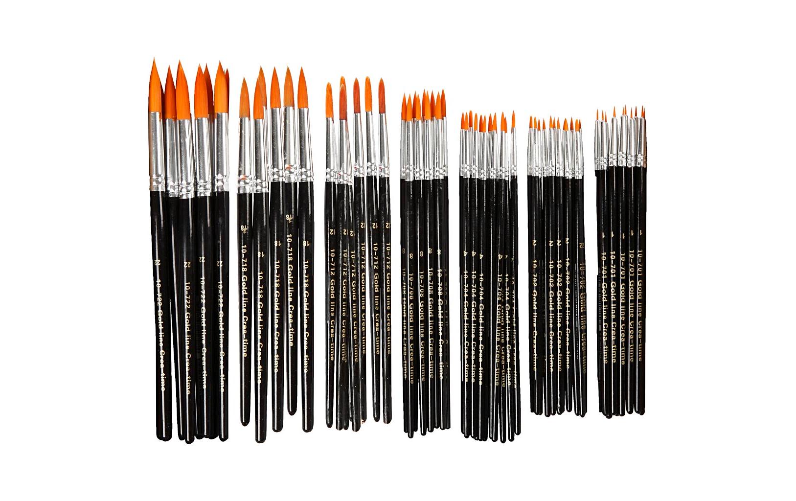 Creativ Company Pinsel-Set – Rundpinsel, Nylon, sortiert, 84er-Set