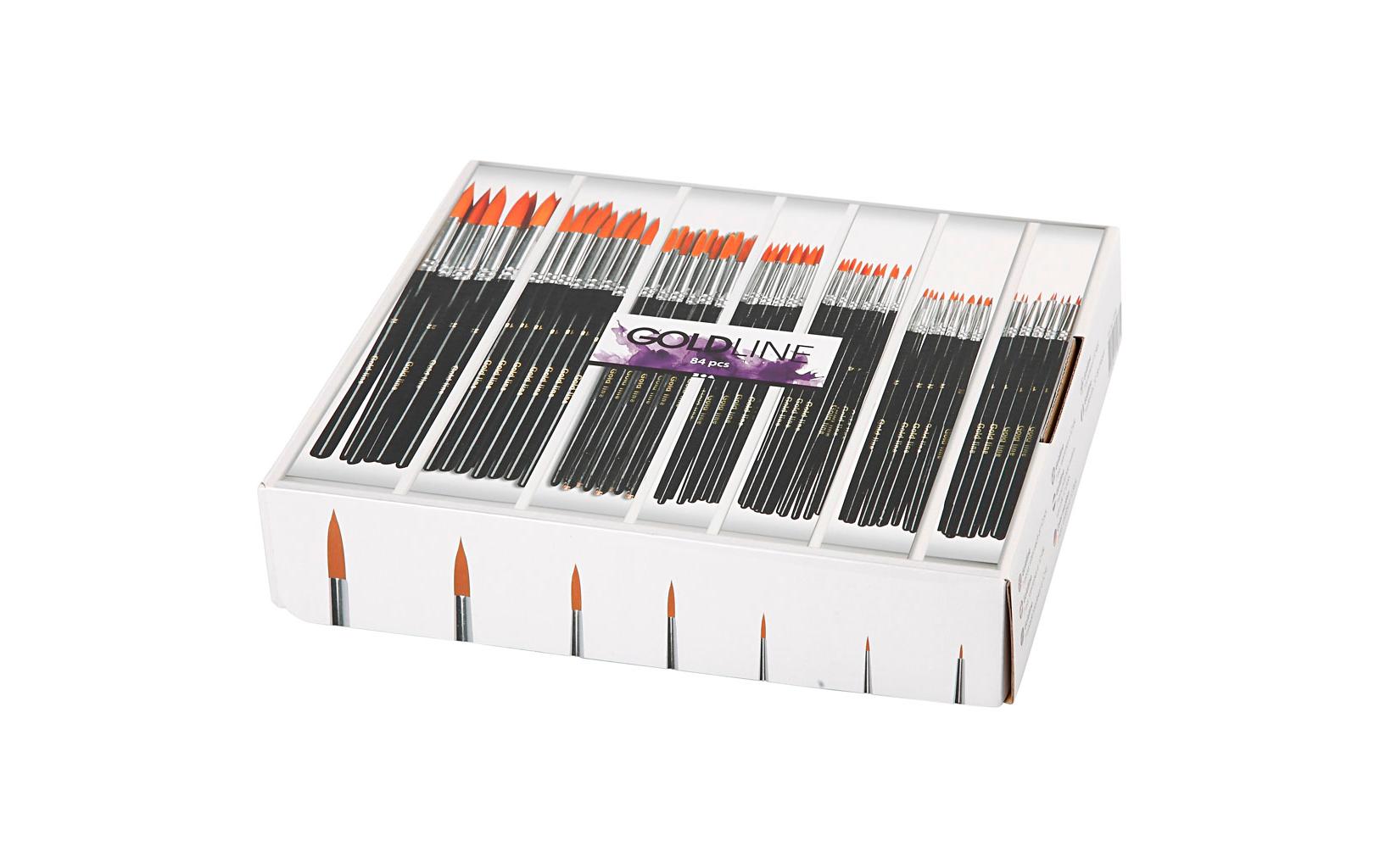 Creativ Company Pinsel-Set – Rundpinsel, Nylon, sortiert, 84er-Set