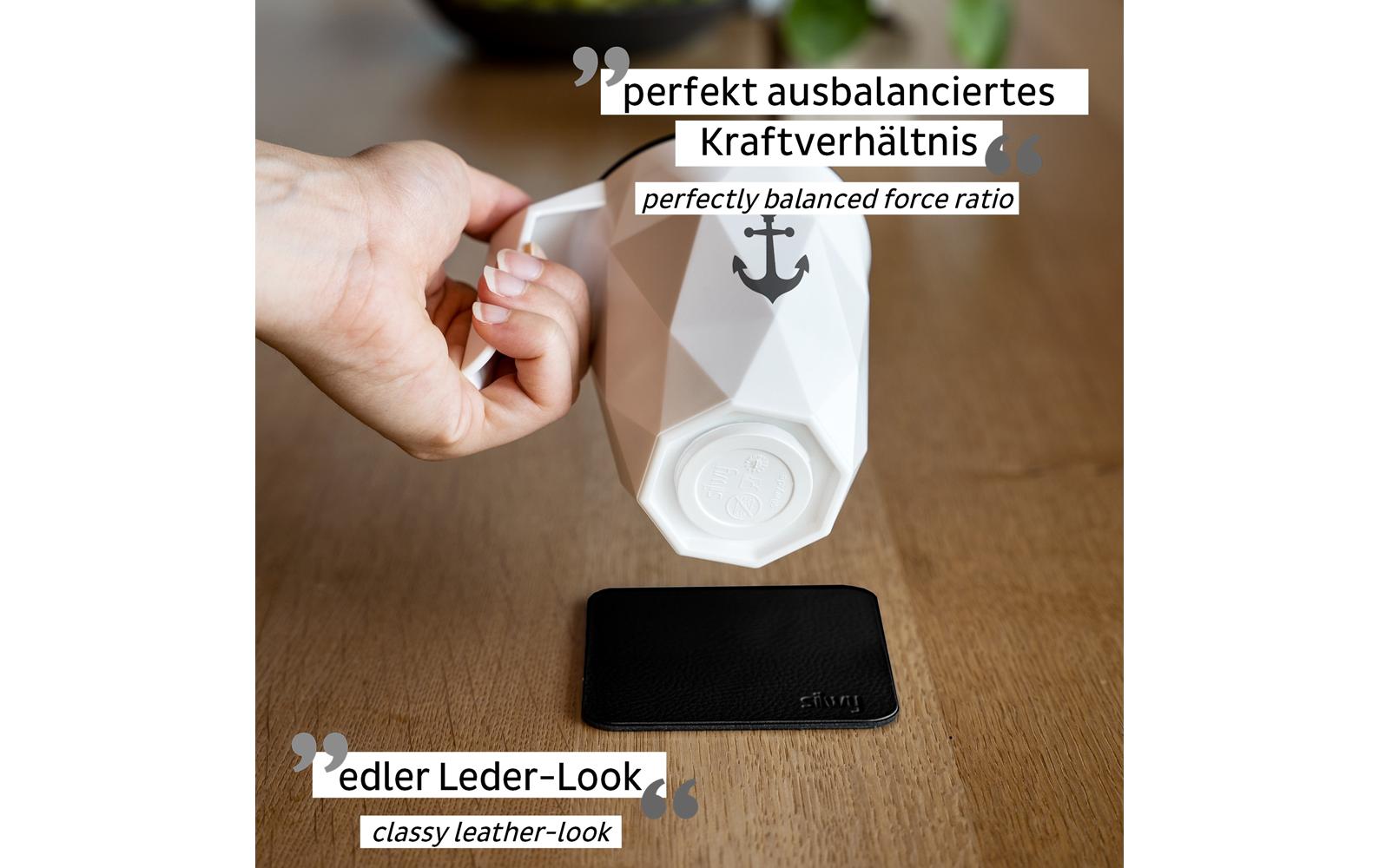Silwy Tasse – 0,3 l, Ø 8,5 cm, H 12,0 cm, Kunststoff, Weiss, mit Deckel, stapelbar