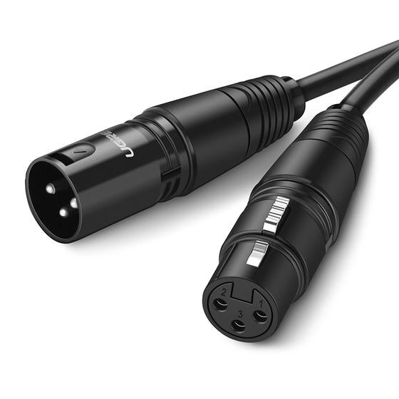 Ugreen 20711 Mikrofonkabel – XLR (Männlich–Weiblich), 3 m, Schwarz