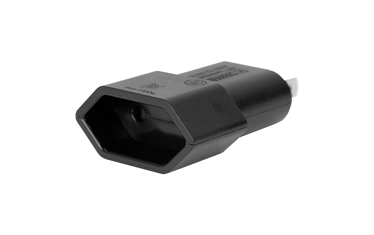 Steffen Reiseadapter Typ A zu Typ C – 2-polig, 10 A, 250 V – Schwarz