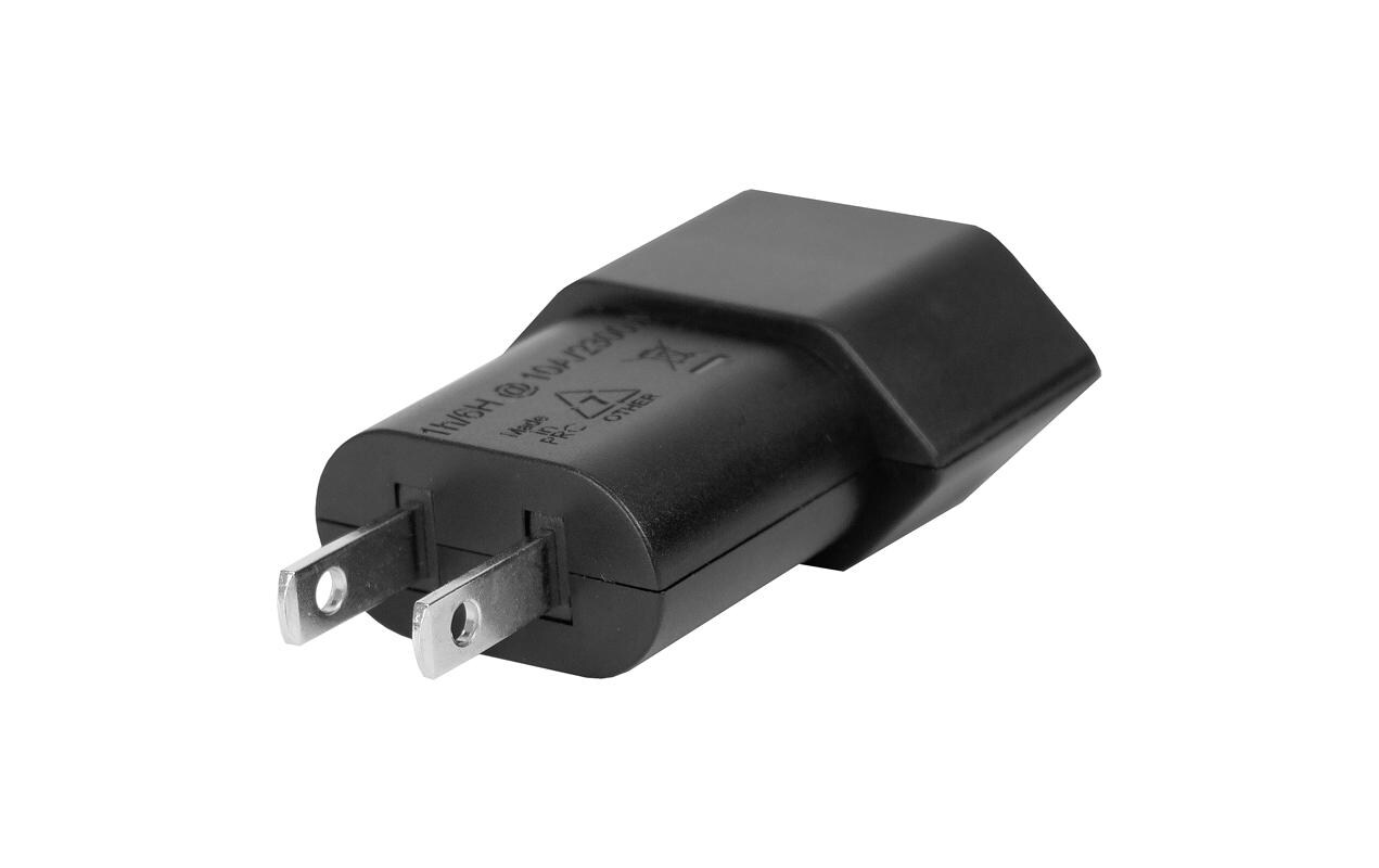 Steffen Reiseadapter Typ A zu Typ C – 2-polig, 10 A, 250 V – Schwarz