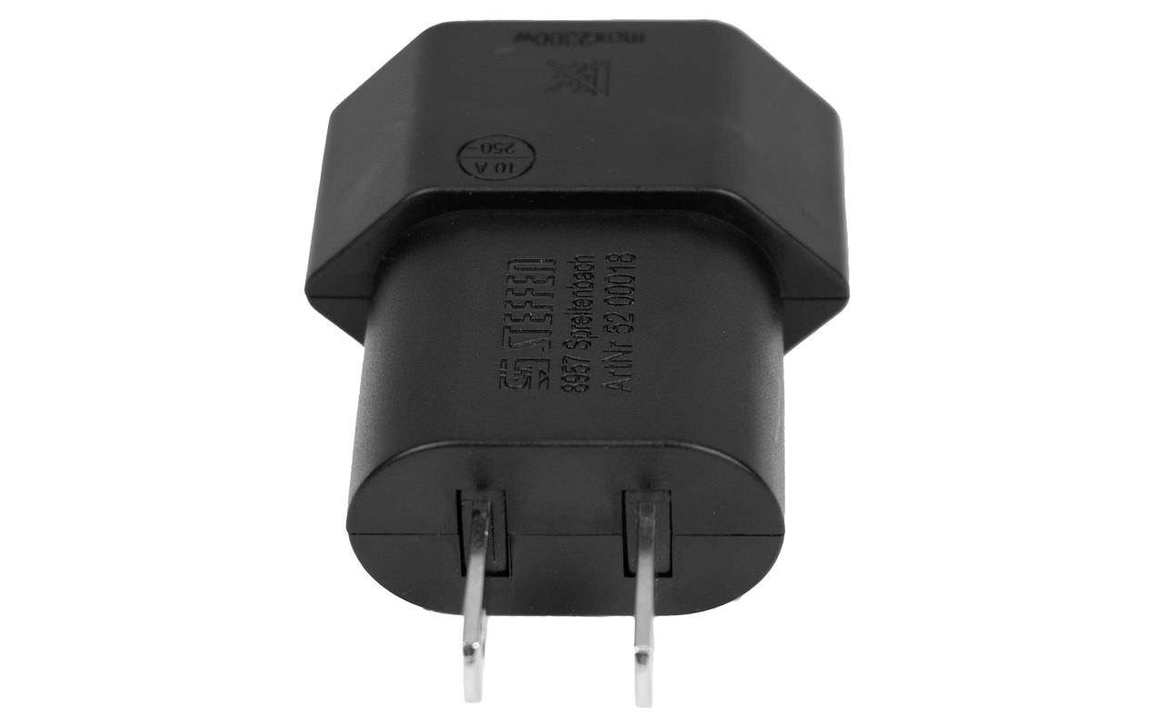 Steffen Reiseadapter Typ A zu Typ C – 2-polig, 10 A, 250 V – Schwarz