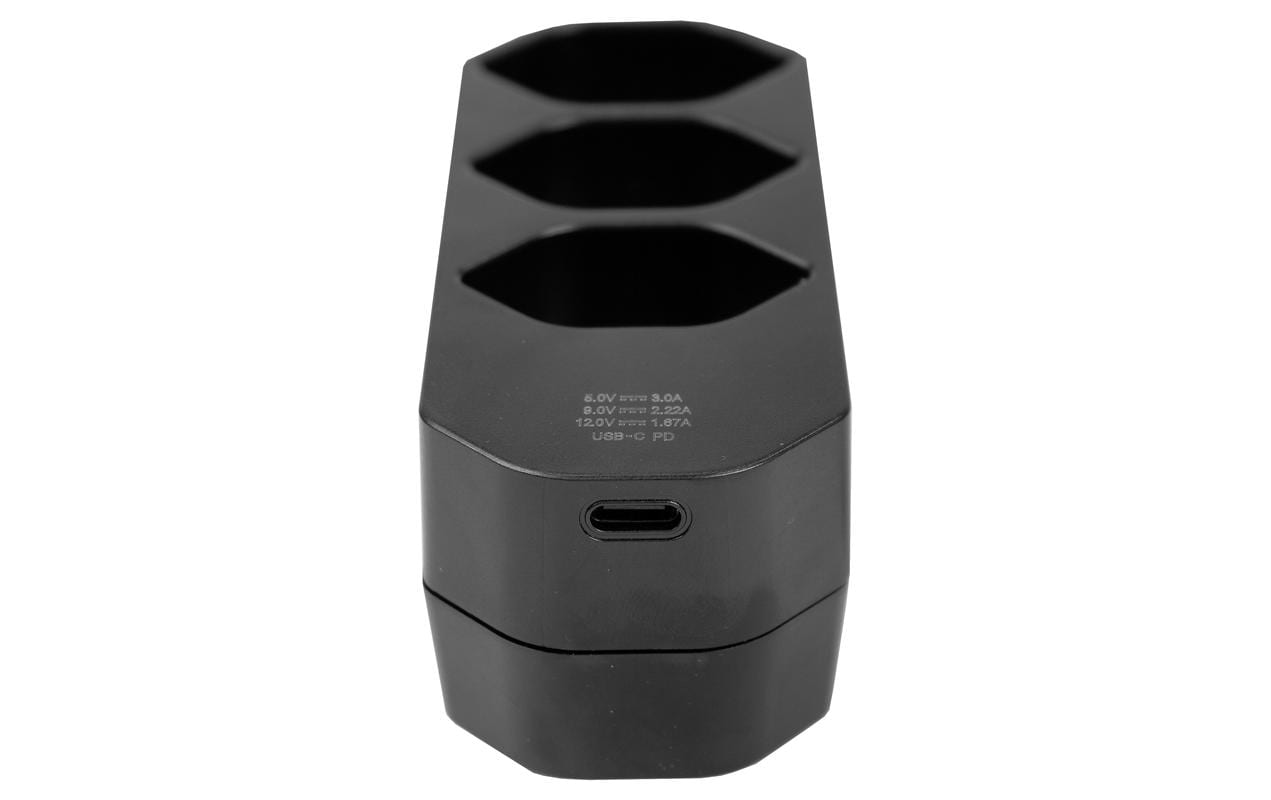 Steffen Steckdosenleiste, 4×T13, 1×USB-C, ohne Schalter, abgewinkelter T12-Stecker, 42×75×110 mm – schwarz