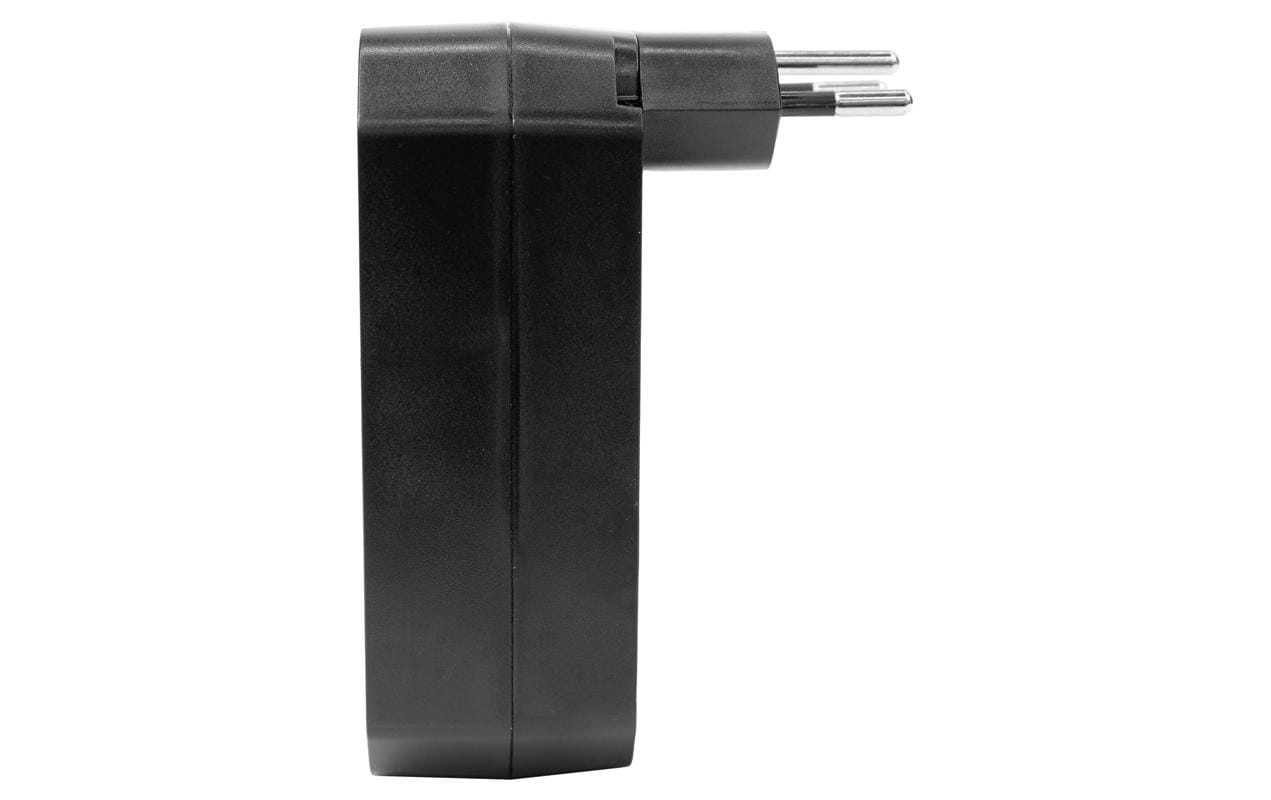 Steffen Steckdosenleiste, 4×T13, 1×USB-C, ohne Schalter, abgewinkelter T12-Stecker, 42×75×110 mm – schwarz