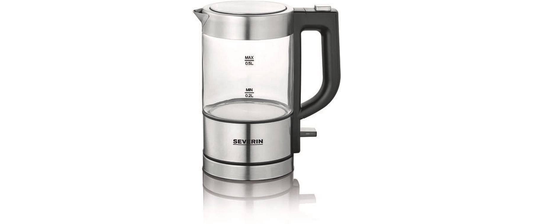Severin Wasserkocher – 0,5 l, Glas/Edelstahl, WK3472