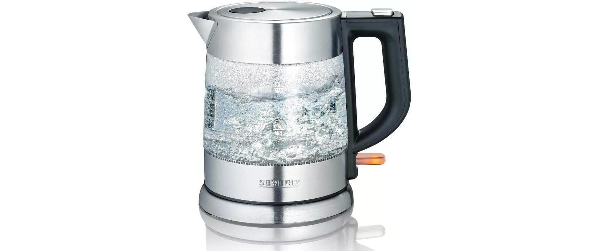 Severin Wasserkocher – 1 l, Glas, Schwarz, WK 3468