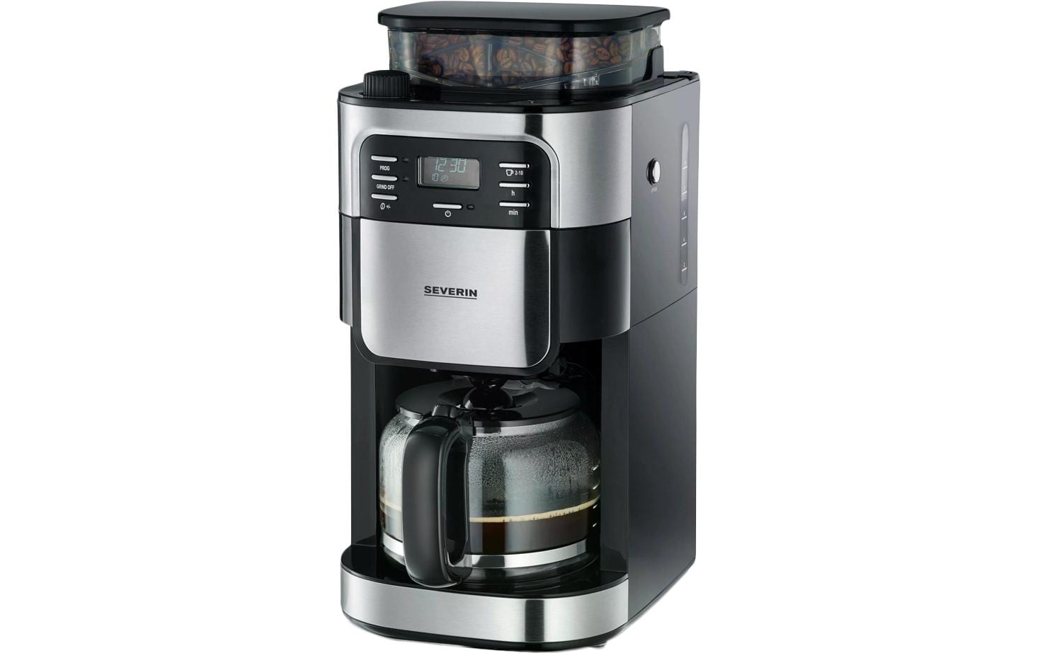 Severin KA4810 Filterkaffeemaschine – 10 Tassen, 1,4 l, Karaffe, Schwarz/Edelstahl