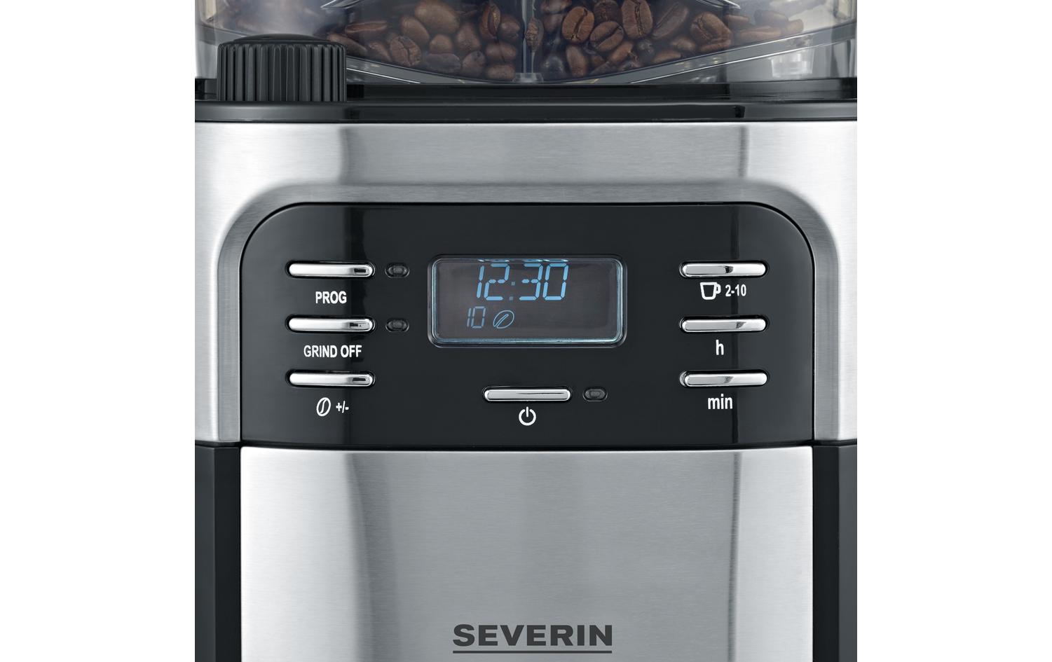 Severin KA4810 Filterkaffeemaschine – 10 Tassen, 1,4 l, Karaffe, Schwarz/Edelstahl
