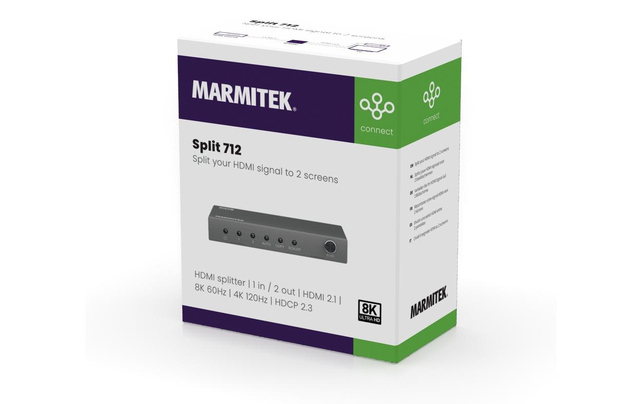 Marmitek Split 712 – HDMI-Verteiler – 4K UHD, HDMI, 1 Eingang, 2 Ausgänge