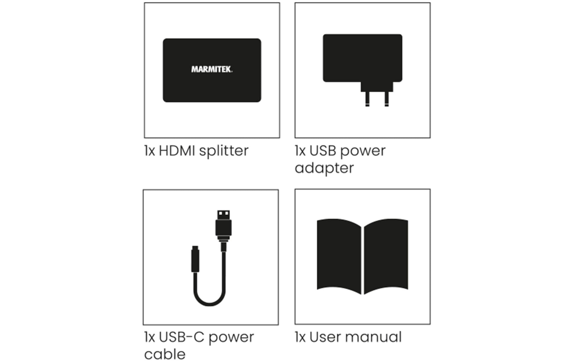 Marmitek Split 712 – HDMI-Verteiler – 4K UHD, HDMI, 1 Eingang, 2 Ausgänge