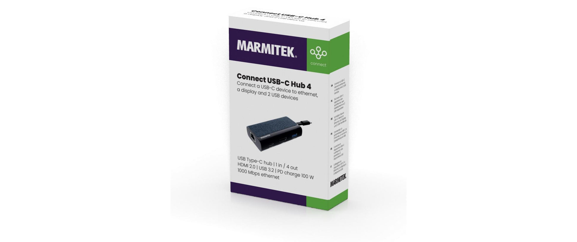 Marmitek Connect 4 USB-Hub – USB-C, HDMI, 1× USB-A, GbE