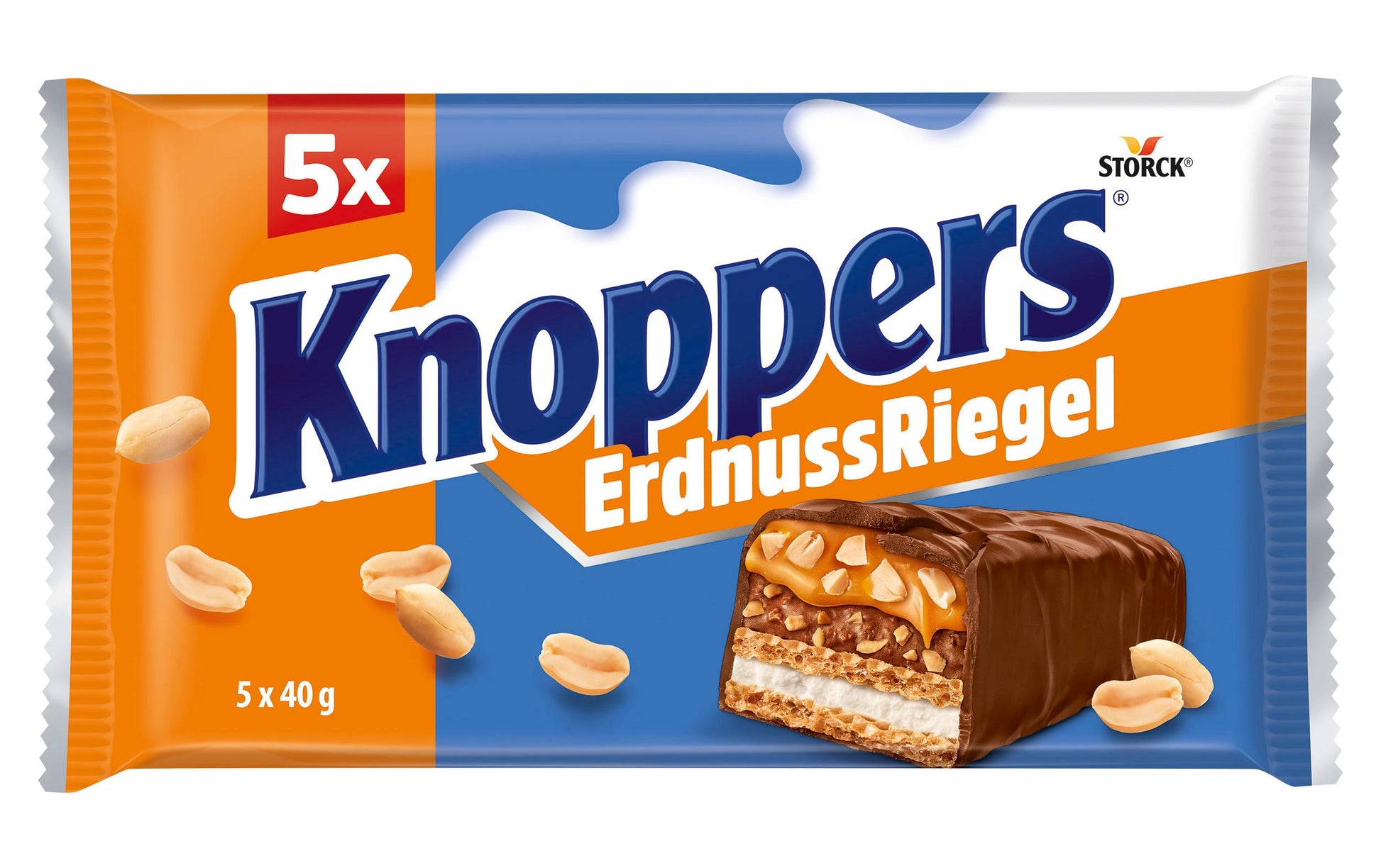 STORCK Knoppers Erdnussriegel – 5 × 40 g