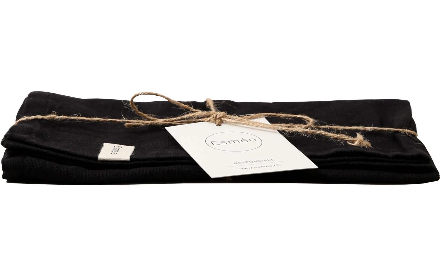 Esmée Stoffserviette – Schwarz – 45 × 45 cm, Baumwolle/Leinen – 1-er-Set