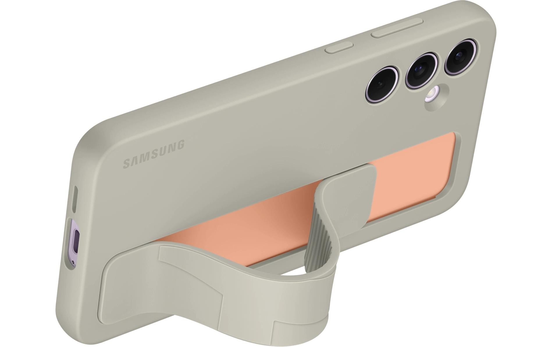 Samsung Backcover – für Samsung Galaxy A55 5G – grau – Silikon – mit Ständer, stossfest