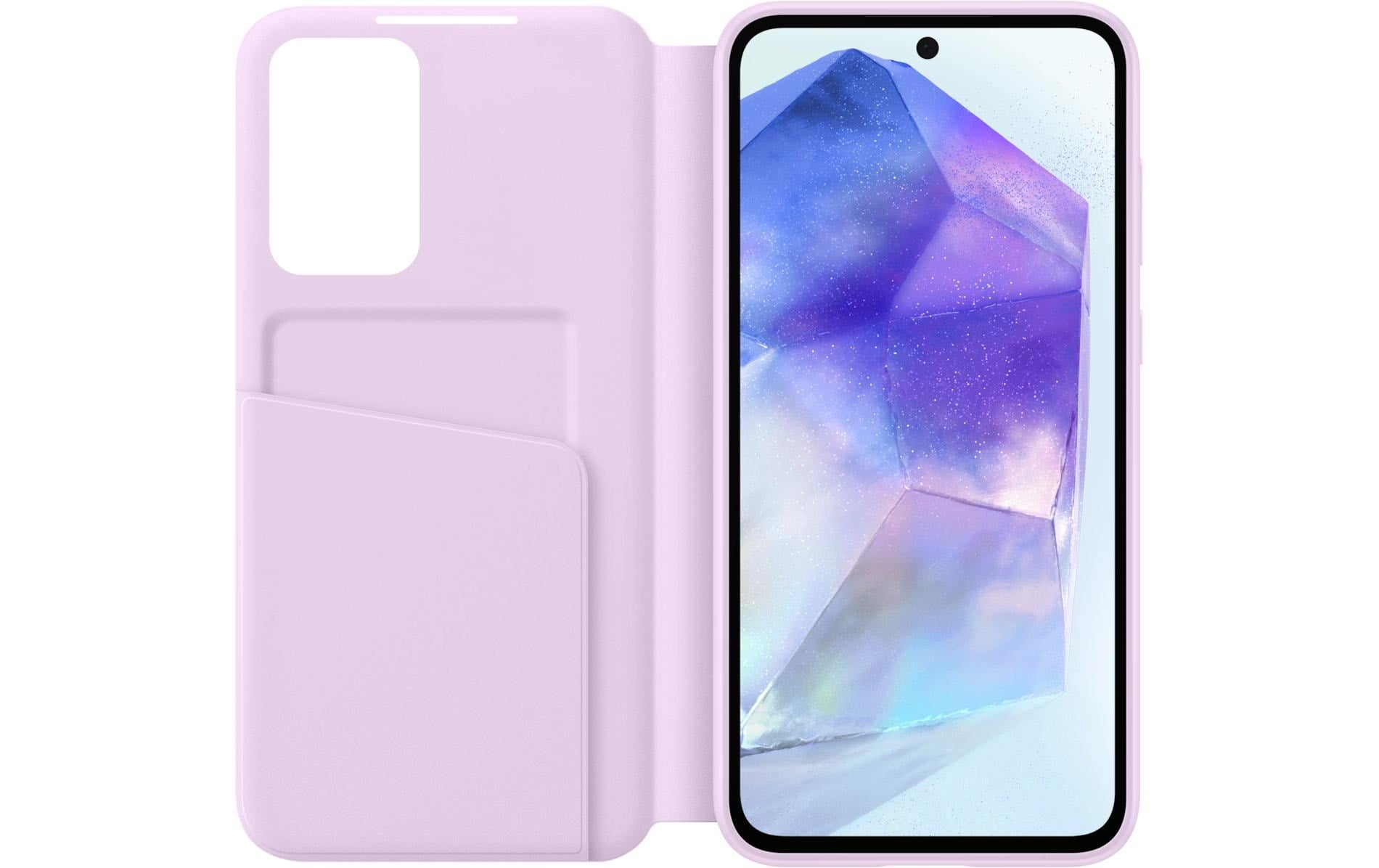 Samsung Smart View Wallethülle – für Samsung Galaxy A55 5G, Lavendel, mit Smart View-Fenster