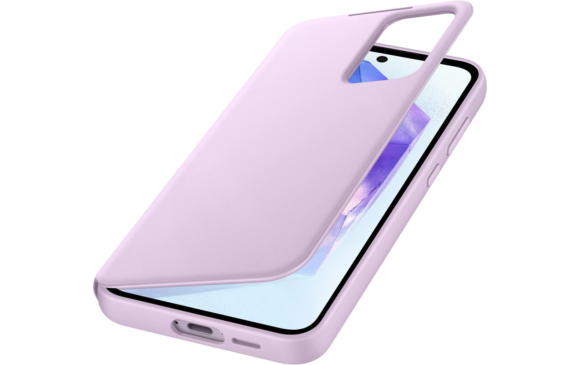 Samsung Smart View Wallethülle – für Samsung Galaxy A55 5G, Lavendel, mit Smart View-Fenster