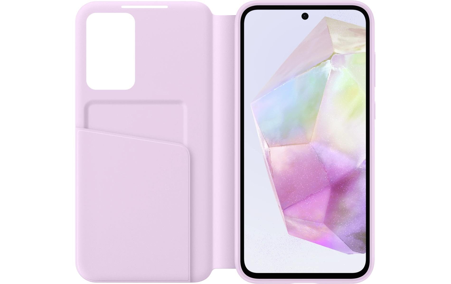 Samsung Smart View Wallet Hülle – für Samsung Galaxy A35 5G, Lavendel, mit interaktivem Fenster