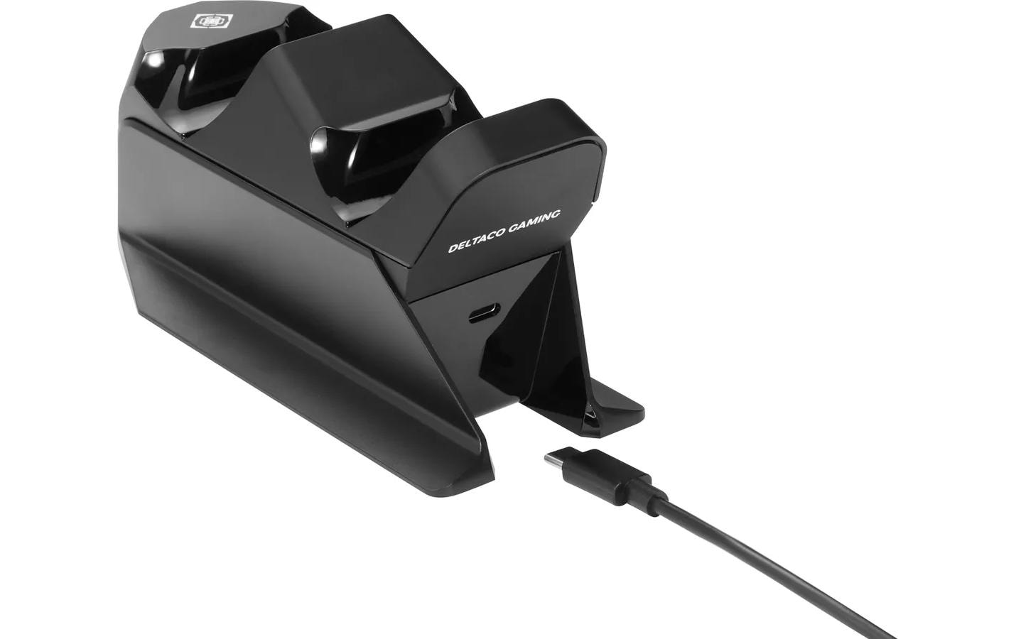Deltaco Gaming GAM-147 – Ladestation für PlayStation 5, 2x Controller, Ladezeit 3 h, USB-A zu USB-C, Schwarz