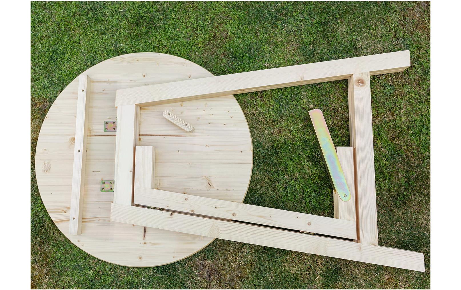 Innovesta Bistro-Set – Hellbraun – FSC-Holz – Tisch Ø 80 × 113 cm – klappbarer Tisch